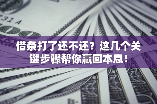 济南借条打了还不还？这几个关键步骤帮你赢回本息！