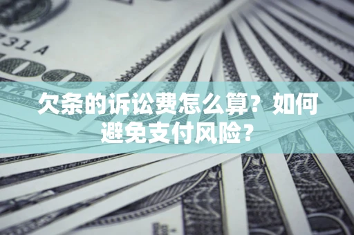 济南欠条的诉讼费怎么算？如何避免支付风险？